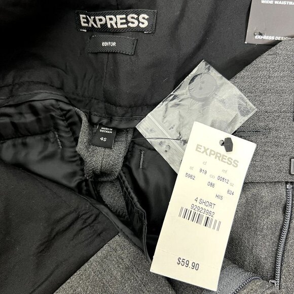 Express Editor Gray Flare Dress Pants Trousers Career Womens Petite Short 4S 4P - Picture 5 of 9